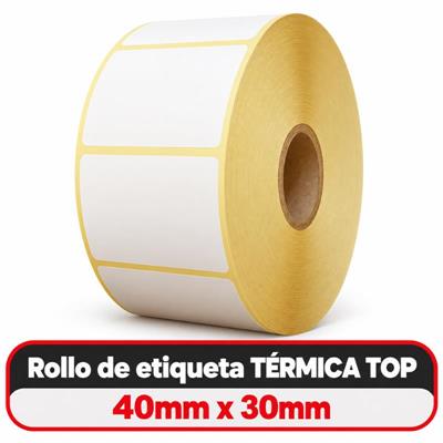 Rollo de etiqueta termica Top 40mm x 30mm x 1000 - Buje 40